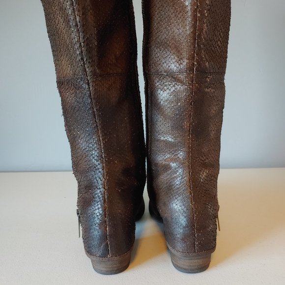 Donald Pilner Brown Leather Devi Riding Boot - Picture 5 of 11